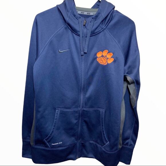NIKE CLEMSON HOODIE EMBROIDERED THERMA FULL ZIP L - Picture 1 of 4